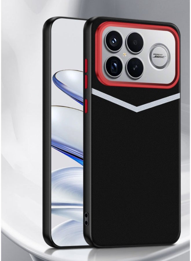 general Case For Redmi k90 Pro Max, Stylish Waistline Leather Anti-Fingerprint Cover Ultra Thin TPU Shockproof Shell - Image 1