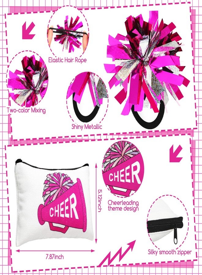 Bulyoou 48 Pcs Cheer Gifts Bulk for Team Cheer Gifts Bulk Include 12 Pcs Cheer Makeup Bag 12 Pcs Cheer Lip Balm 12 Pcs Lip Balm Holder 12 Pcs Hair Ropes for Women Cheerleader Teammates - Image 4