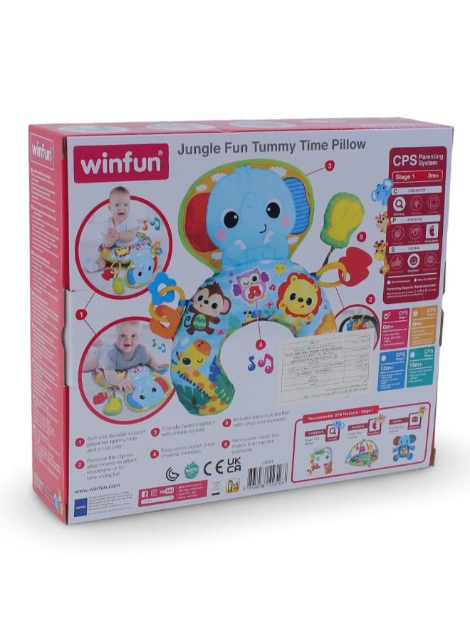 WinFun Jungle Fun Tummy Time Pillow – Elephant - Image 3