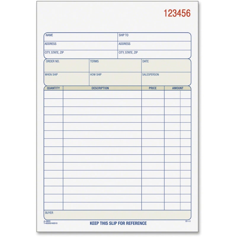 TOPS Sales Order Book, 3-Part, Carbonless, White/Canary/Pink, 5-9/16 x 7-15/16 Inches, 50 Sets per Book (46510) - Image 3