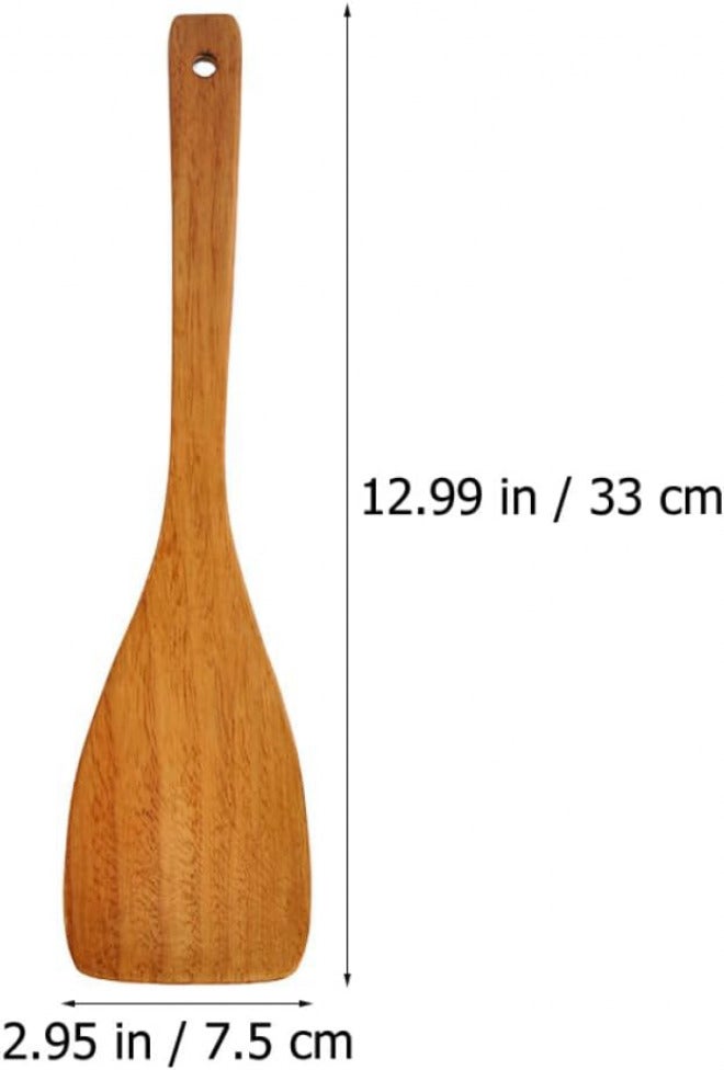 FAVOMOTO Heat-resistant Wooden Cooking Spatula for Non-stick Pans, Long Handle Kitchen Utensil, Natural Wood Kitchen Gadget for Home Cooking and Frying - Image 1