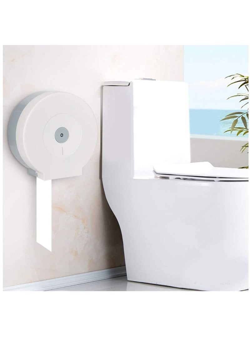 vsell24 Large Wall Mount Round Toilet Paper Tissue Dispenser Bathroom Kitchen Toilet WHite  - Image 4