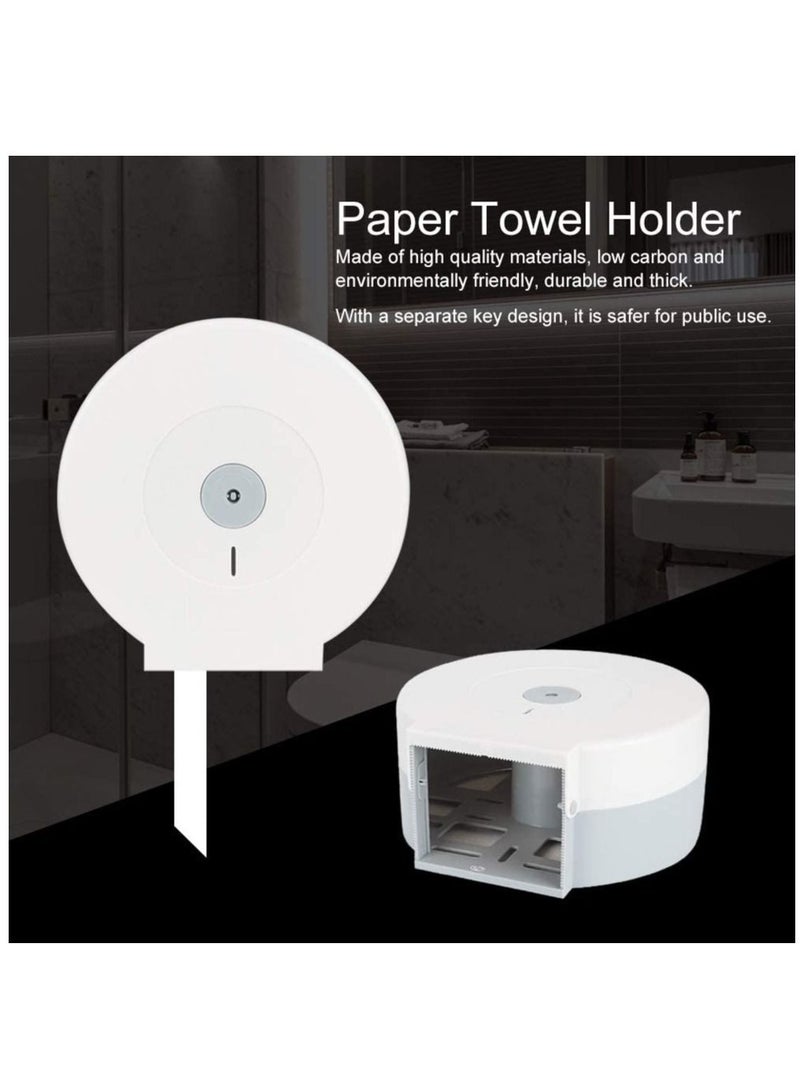 vsell24 Large Wall Mount Round Toilet Paper Tissue Dispenser Bathroom Kitchen Toilet WHite  - Image 3