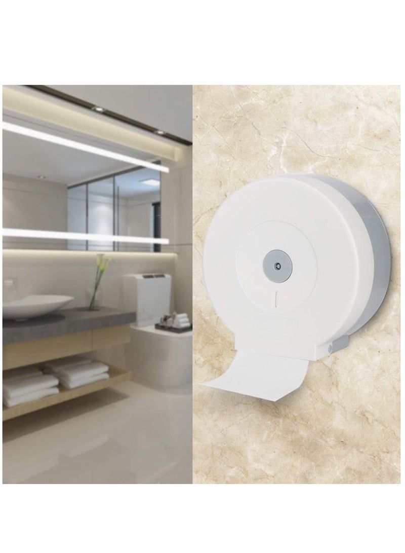 vsell24 Large Wall Mount Round Toilet Paper Tissue Dispenser Bathroom Kitchen Toilet WHite  - Image 1