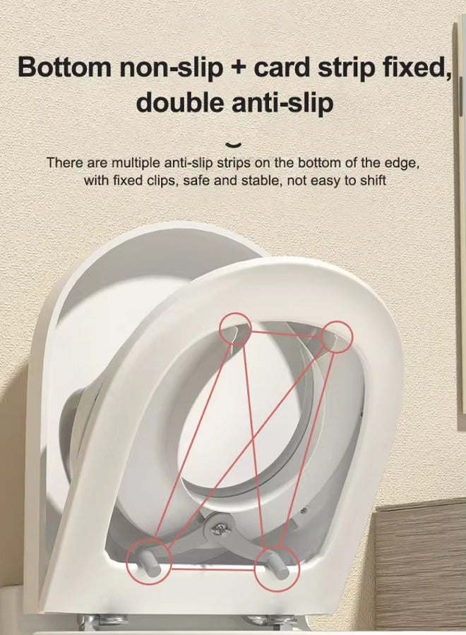Potty Training Seat Portable Kids Toilet Seat Large Non-Slip Potty Chair Toddler Toilet Trainer Ring with Detachable PU Padded Cushion Safe Handle Baby Splash Guard for Round Oval Toilet  - Image 3