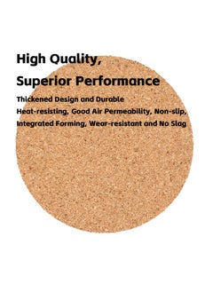 Teuuea 8 PCS Round Cork Plate Pad, Thick Cork Countertop Plate Pad Coaster, Heat Resistant Multifunctional Table Cork Board, for Hot Dishes Pots Cookware Plant Gardening DIY Indoor Outdoor, 18.7*18.7CM  - Image 3