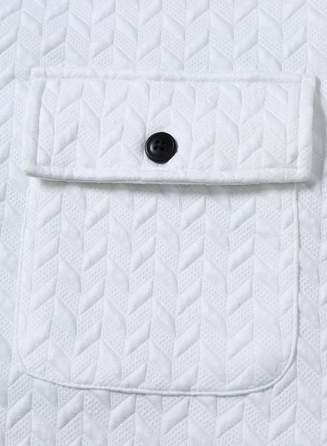 تايك تو قميص بأزرار أمامية بتفاصيل بارزة الملمس