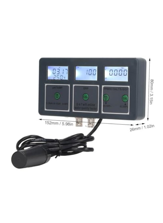 Generic Brilluxa Multi Parameter Water Quality Tester Water Monitor S.G PH EC SALT ORP TDS CF TEMP 8 in 1 Rechargeable Online Monitoring Parameter Test for Aquarium Hydroponics  - Image 2