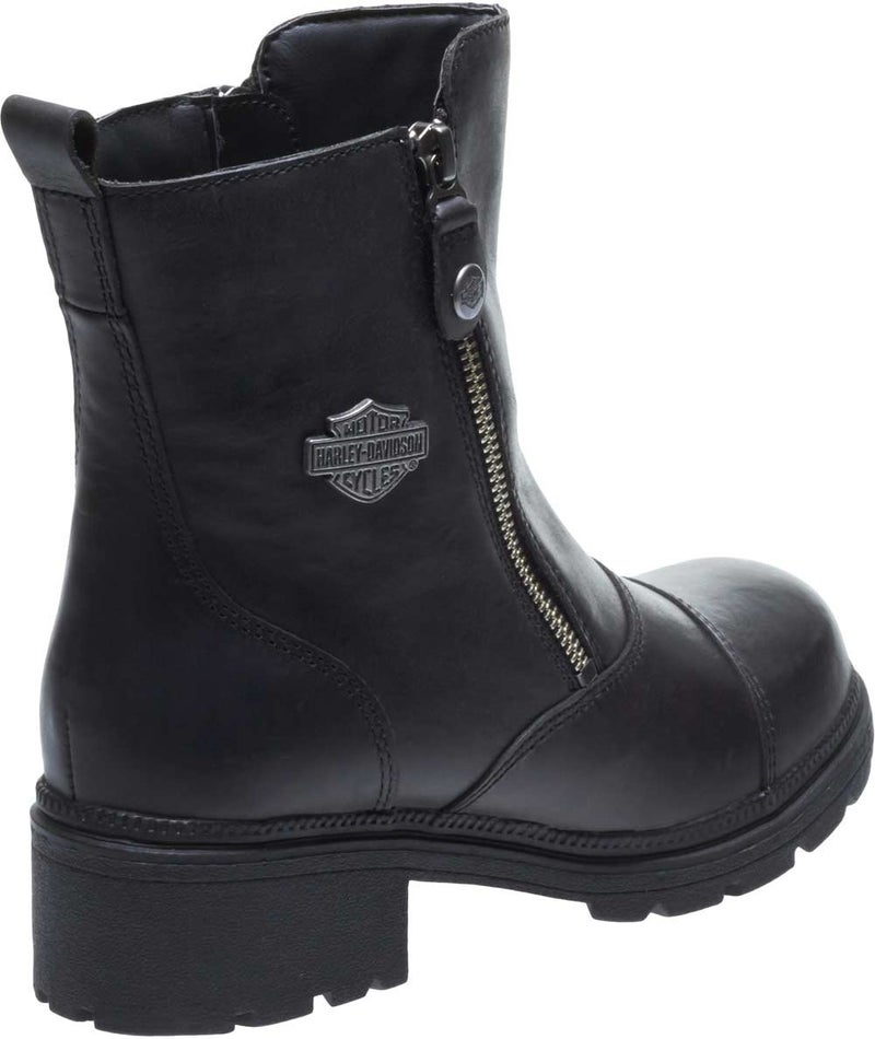 HARLEY DAVIDSON Harley-Davidson Women's Amherst Leather Motorcycle Casual Boot, Black, 8 - Image 3