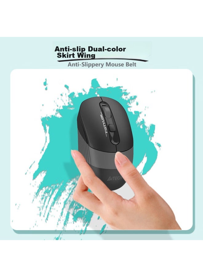 A4tech Fg1010q 104-key Wireless Keyboard And Mouse Combo, Quiet Keyboard And Mouse Set For Laptop And Desktop Computers, Quiet Office Typing Membrane Keyboard And Mouse Set, Suikong Gray - Image 5
