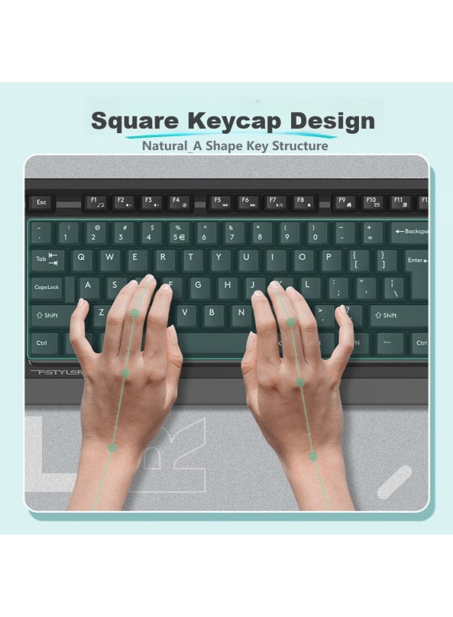 A4tech Fg1010q 104-key Wireless Keyboard And Mouse Combo, Quiet Keyboard And Mouse Set For Laptop And Desktop Computers, Quiet Office Typing Membrane Keyboard And Mouse Set, Suikong Gray - Image 2