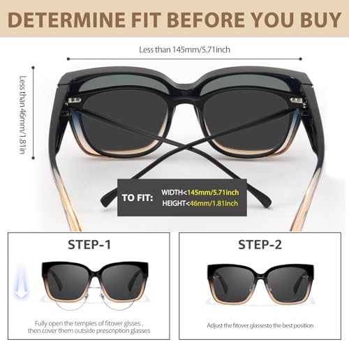 FIMILU Polarized Sunglasses Fit Over Glasses for Women, Oversized Square Sunglasses for Driving & Outdoor UV400 Protection - Image 4