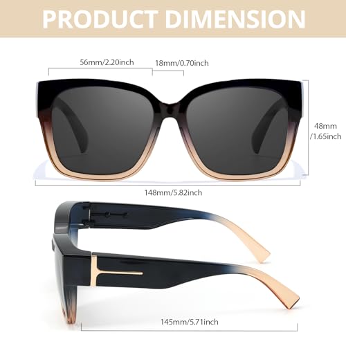 FIMILU Polarized Sunglasses Fit Over Glasses for Women, Oversized Square Sunglasses for Driving & Outdoor UV400 Protection - Image 5