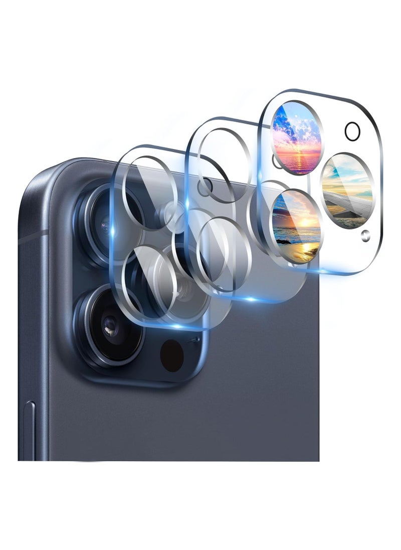 Generic - Camera Lens Protector for iPhone 15 Pro max 3 Pack 9H Hardness Anti-Scratch Case Friendly No Effect on Night Shots (iPhone 15 Pro max) - Image 1