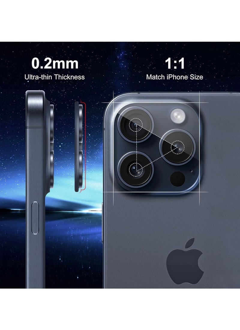 Generic - Camera Lens Protector for iPhone 15 Pro max 3 Pack 9H Hardness Anti-Scratch Case Friendly No Effect on Night Shots (iPhone 15 Pro max) - Image 1
