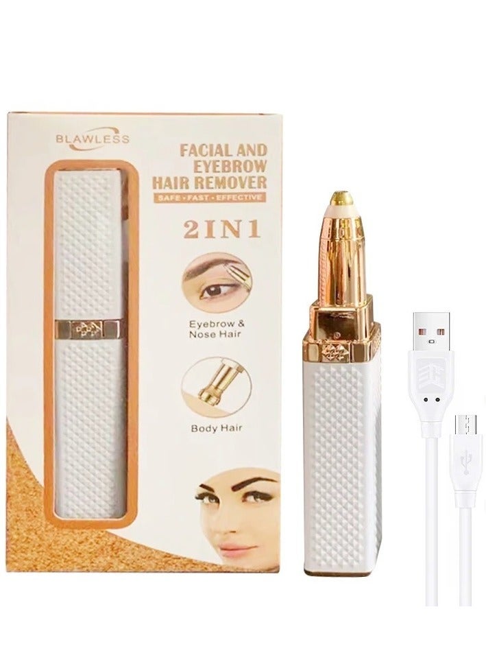 BLAWLESS Facial Hair Remover & Eyebrow Trimmer, 2 In 1 Eyebrow Remover and Painless Hair Remover, Eyebrow Lips Nose Body Facial Hair Removal Razor For Women - Image 2