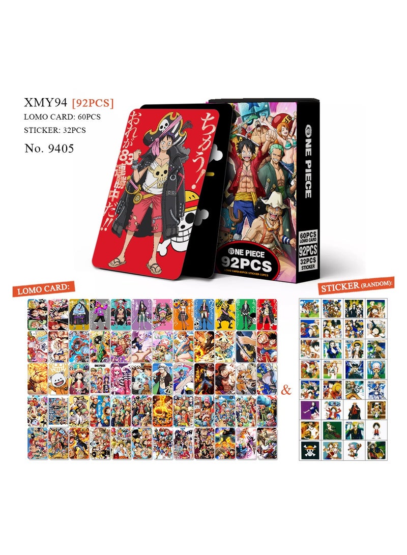 92 Pcs One Piece Lomo Cards With Stickers Set - Image 1