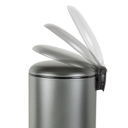 Freelance Bass Stainless Steel Dustbin for Home 8L Titanium Grey - SS Metal Pedal Bin with Lid & Bucket - Garbage Dust Bin/Waste Trash Can for Kitchen, Office, Bedroom, Bathroom/Toilet/Washroom - Image 4