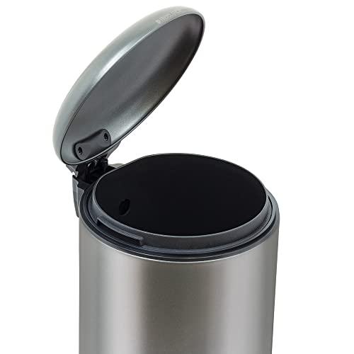 Freelance Bass Stainless Steel Dustbin for Home 8L Titanium Grey - SS Metal Pedal Bin with Lid & Bucket - Garbage Dust Bin/Waste Trash Can for Kitchen, Office, Bedroom, Bathroom/Toilet/Washroom - Image 5