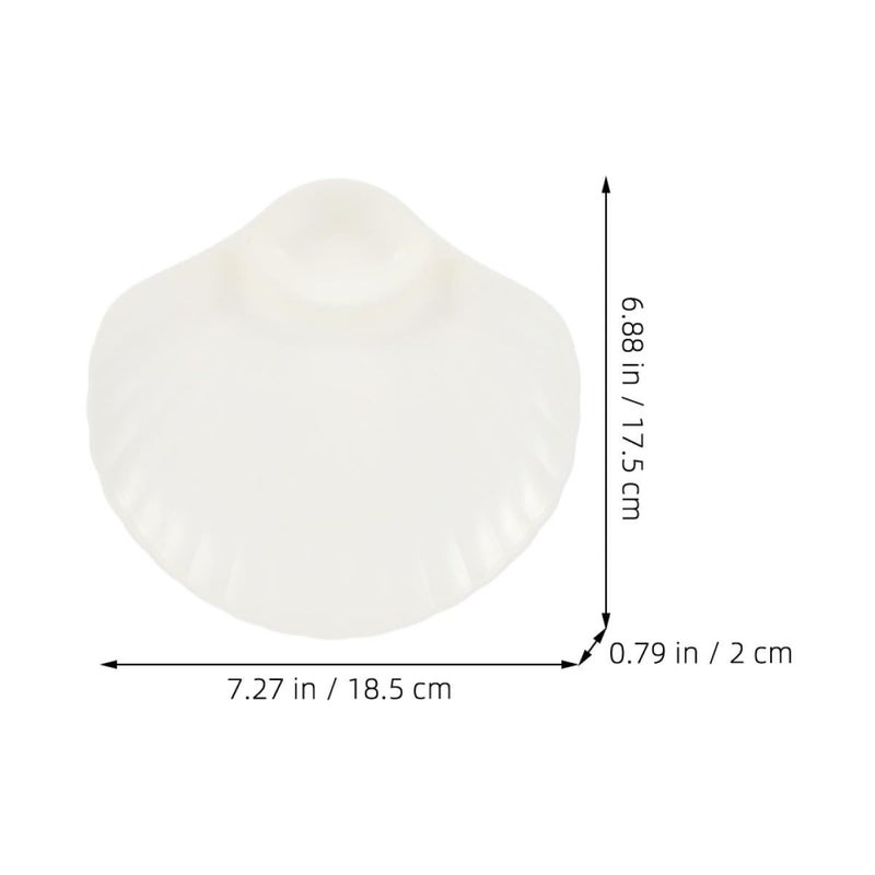 Seashell Sushi Plate Set 5pcs Pearl White Pp Dipping Bowls For Dumplings Fruits - Image 3