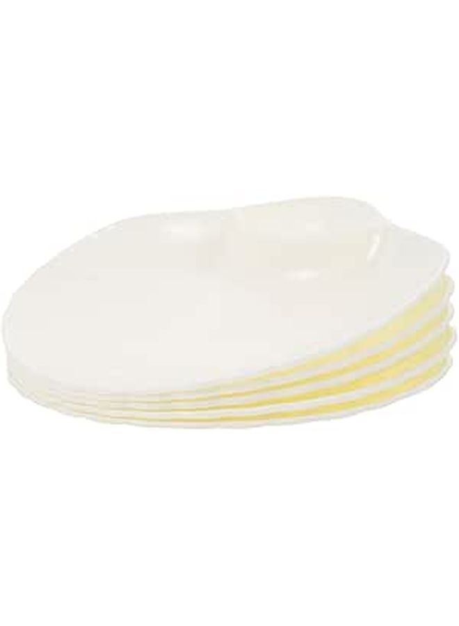 Seashell Sushi Plate Set 5pcs Pearl White Pp Dipping Bowls For Dumplings Fruits - Image 1