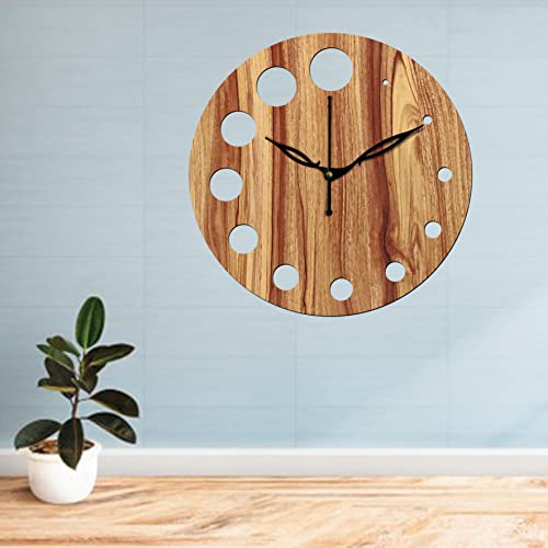 Freny Exim 10" Inch Wooden Wall Clock (Beige, Small Size, 25cm x 25cm)-020 - Image 5
