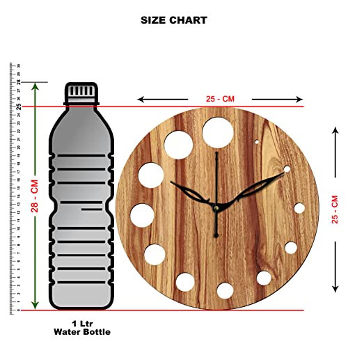Freny Exim 10" Inch Wooden Wall Clock (Beige, Small Size, 25cm x 25cm)-020 - Image 3