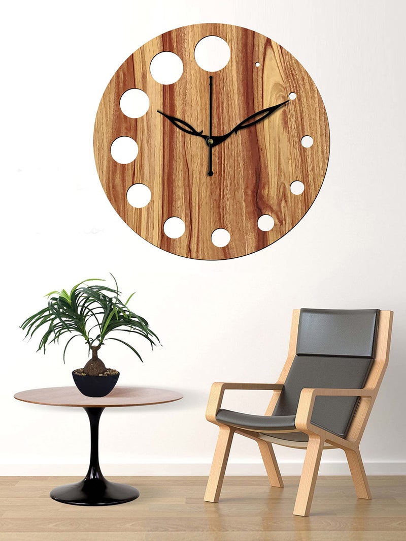 Freny Exim 10" Inch Wooden Wall Clock (Beige, Small Size, 25cm x 25cm)-020 - Image 2