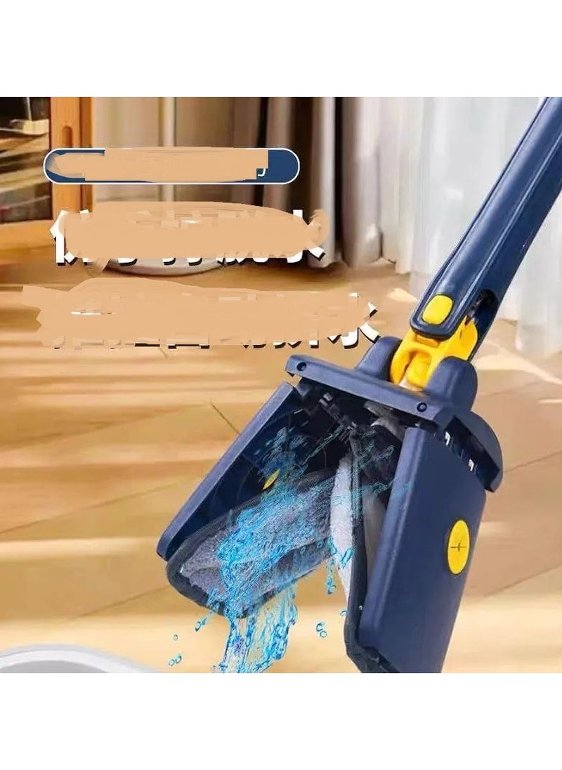 Generic - Rectangular mop for floor and glass with telescopic handle (with spare parts) Long stainless steel handle with push and pull operation - Wall mop - Rectangular cyclone parquet mop - Floor and glass cleaning brush - Suitable for wiping walls and glass - Self-wringing mop - Dry and wet mop for floors, windows and ceilings - Image 1