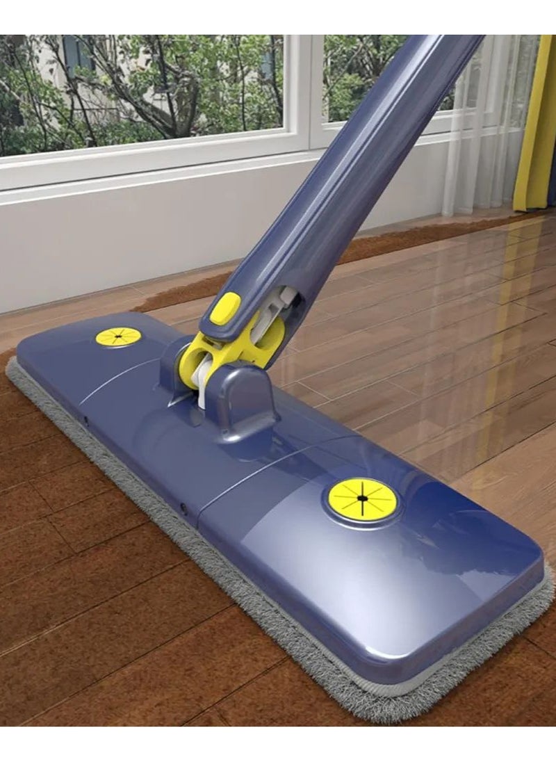 Generic - Rectangular mop for floor and glass with telescopic handle (with spare parts) Long stainless steel handle with push and pull operation - Wall mop - Rectangular cyclone parquet mop - Floor and glass cleaning brush - Suitable for wiping walls and glass - Self-wringing mop - Dry and wet mop for floors, windows and ceilings - Image 1