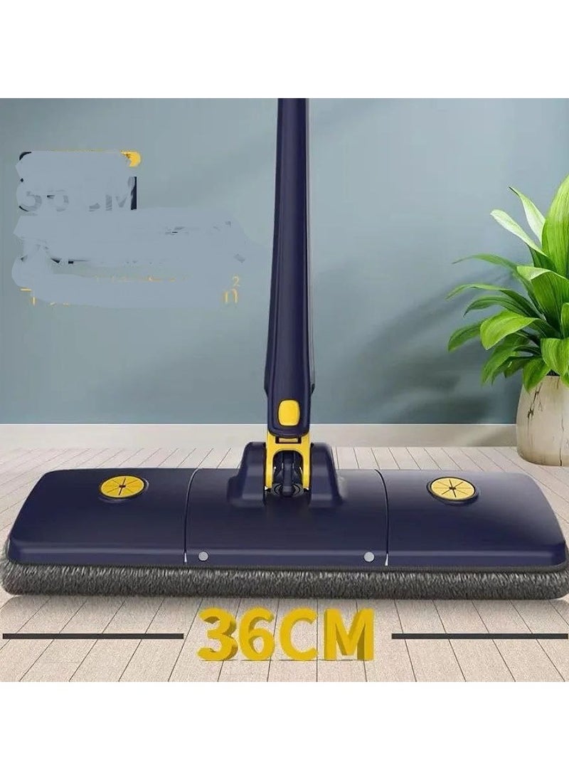 Generic - Rectangular mop for floor and glass with telescopic handle (with spare parts) Long stainless steel handle with push and pull operation - Wall mop - Rectangular cyclone parquet mop - Floor and glass cleaning brush - Suitable for wiping walls and glass - Self-wringing mop - Dry and wet mop for floors, windows and ceilings - Image 1