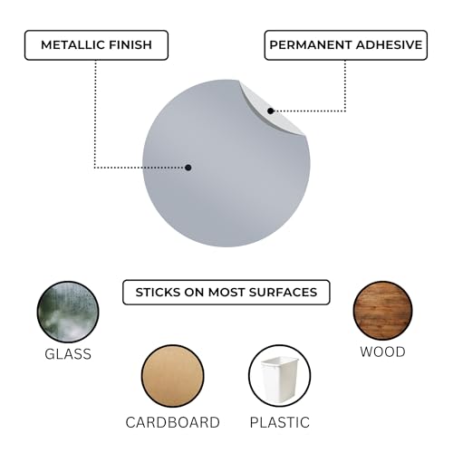 ChromaLabel 2 Inch Round Label Permanent Color Code Dot Stickers, 500 Labels per Roll, Metallic Silver - Image 3