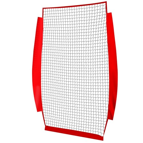 Seenelling 4 x 7 ft Portable Baseball & Softball Pitching Net Replacement Baseball Pitcher Protection, Batting Practice Pitching Screen, Only Net Not Have Frame(Red) - Image 1