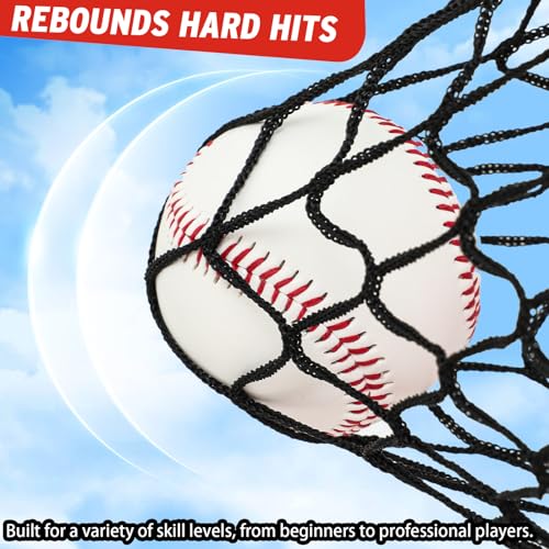 Seenelling 4 x 7 ft Portable Baseball & Softball Pitching Net Replacement Baseball Pitcher Protection, Batting Practice Pitching Screen, Only Net Not Have Frame(Red) - Image 4