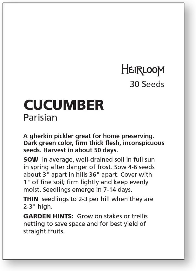 Burpee Parisian Cucumber Seeds 30 seeds - Image 3