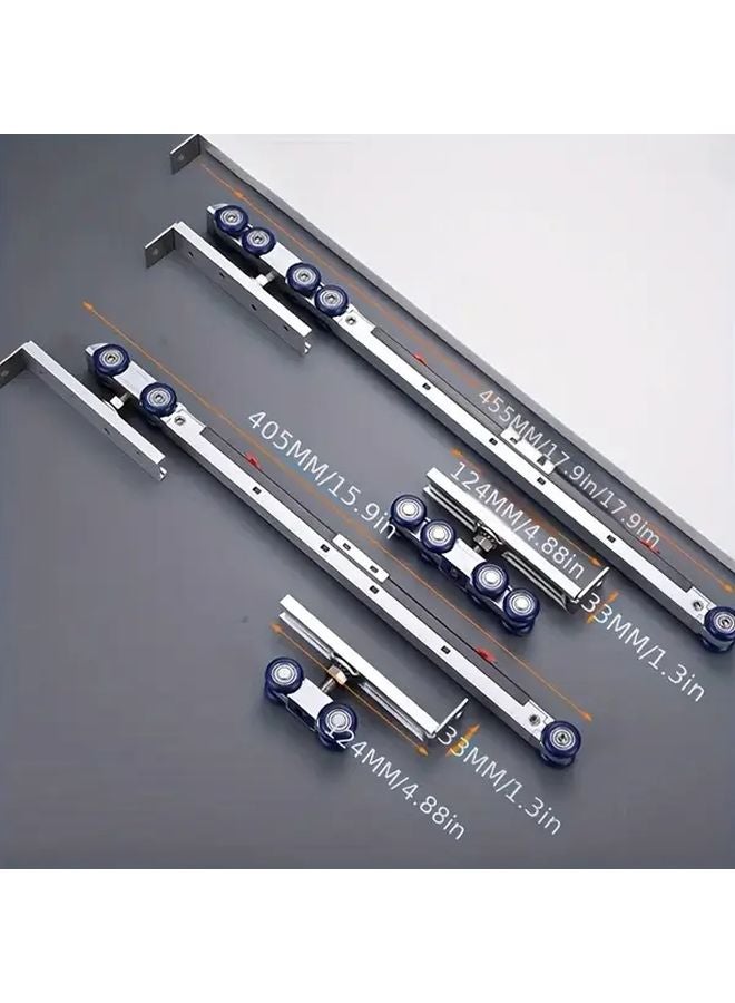 Heavy Duty Sliding Door System With Buffer Hanging Wheel 4 Wheels Silent Closure - Image 4