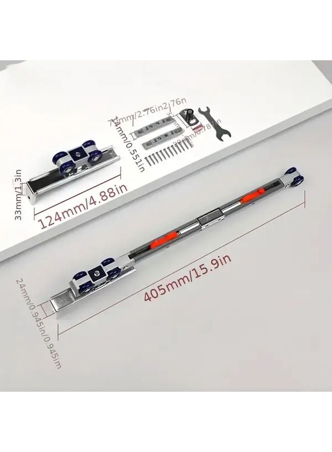 Heavy Duty Sliding Door System With Buffer Hanging Wheel 4 Wheels Silent Closure - Image 1