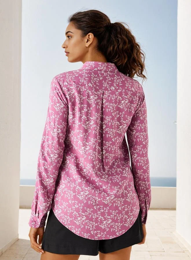 سبلاش فيڤ قميص بطبعة زهور شاملة