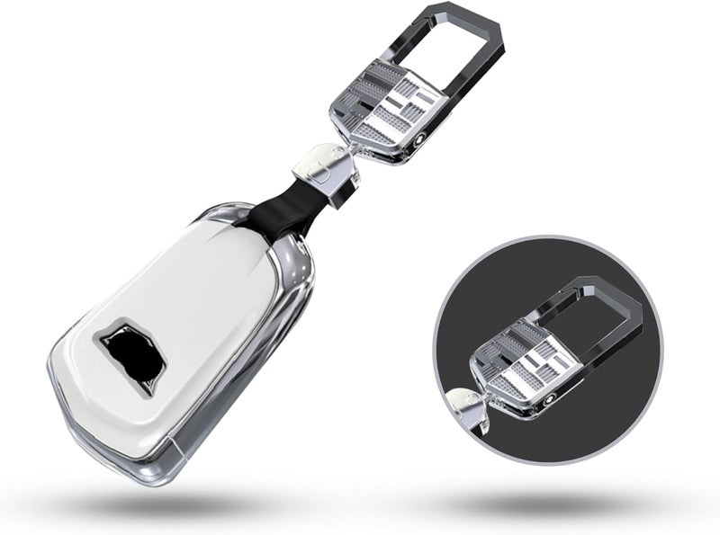 7Cylinder Cadillac Metal Key Chain with TPU Key Fob Cover Case - Gold - Image 1