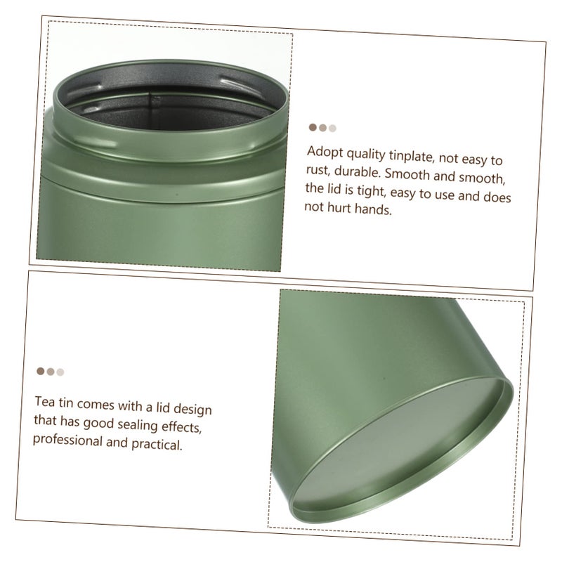 Light Green Loose Leaf Tea Storage Tin Canister With Lid Multipurpose Container - Image 4