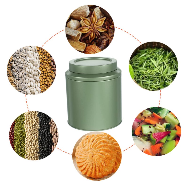Light Green Loose Leaf Tea Storage Tin Canister With Lid Multipurpose Container - Image 5