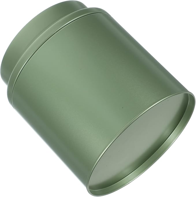 Light Green Loose Leaf Tea Storage Tin Canister With Lid Multipurpose Container - Image 1