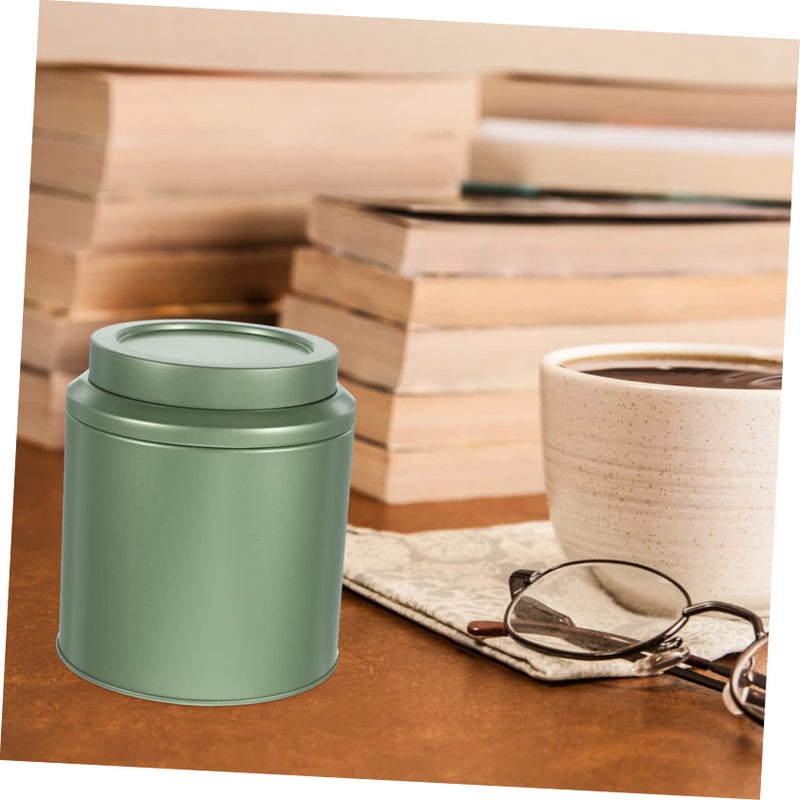 Light Green Loose Leaf Tea Storage Tin Canister With Lid Multipurpose Container - Image 3