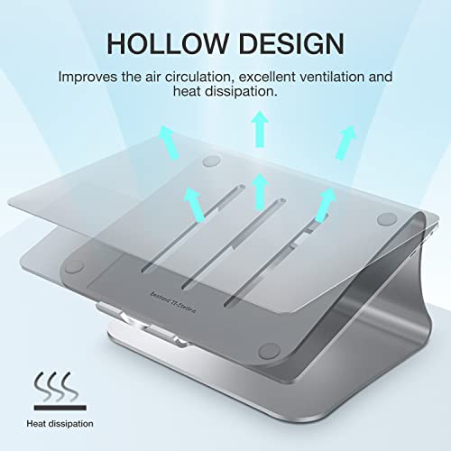 Bestand Laptop Stand, Aluminum Notebook Holder Riser Heat-Vent for MacBook Air/Pro, Dell, HP, Lenovo, Microsoft Surface, Samsung 11-16 inches Notebook (Space Silver) - Image 5