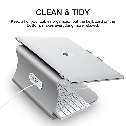 Bestand Laptop Stand, Aluminum Notebook Holder Riser Heat-Vent for MacBook Air/Pro, Dell, HP, Lenovo, Microsoft Surface, Samsung 11-16 inches Notebook (Space Silver) - Image 3