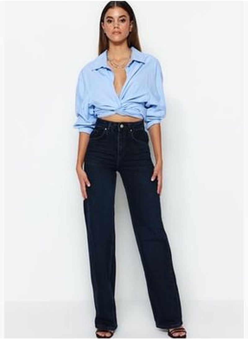 trendyol Midnight Blue High Waist Wide Leg Jeans TWOSS23JE00083  - Image 2