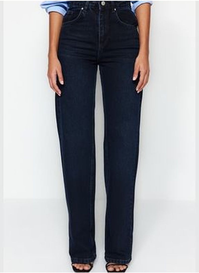 trendyol Midnight Blue High Waist Wide Leg Jeans TWOSS23JE00083  - Image 5