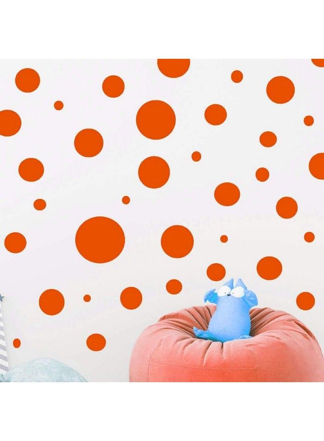 JURUOXIN Polka Dot Wall Decals Girls Room Wall Decor Stickers Wall Dots Vinyl Circle Peel & Stick Diy Bedroom Playroom Kids Room Baby Nursery Toddler To Teen Bedroom Deco Pack Of 84 (Orange) - Image 5