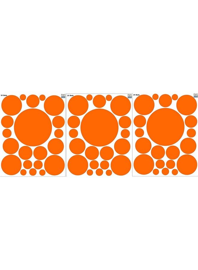 JURUOXIN Polka Dot Wall Decals Girls Room Wall Decor Stickers Wall Dots Vinyl Circle Peel & Stick Diy Bedroom Playroom Kids Room Baby Nursery Toddler To Teen Bedroom Deco Pack Of 84 (Orange) - Image 3