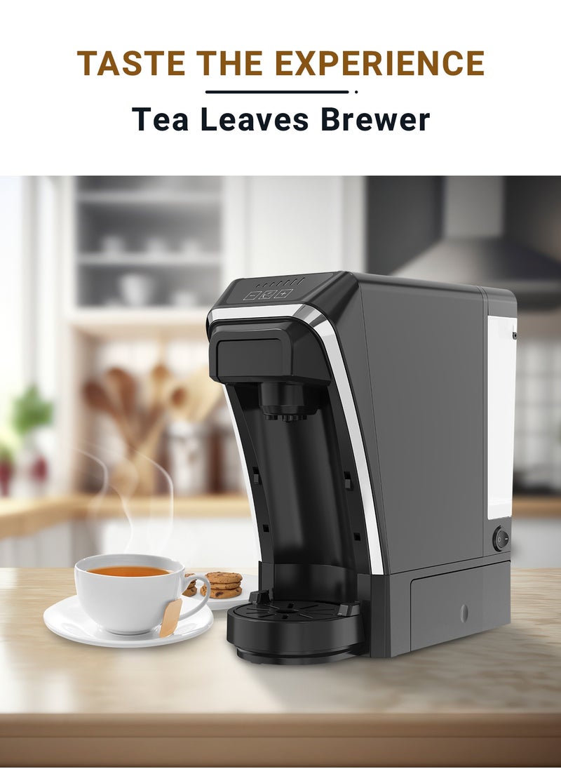 LePRESSO - Multifunctional Capsule Coffee Machine with Capsule Storage / 800ML Kettle /  Built-In Safeguards / Keep-Warm / Capsule and Powder and Tea Leaves Coffee Maker  - Black - Image 1